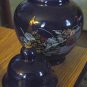 Beautiful Deep Blue Porcelain Peacocks and Flowers Ginger Jar  #323