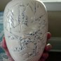 White and Blue Porcelain 3D Mountain Scene Ginger Jar  #324