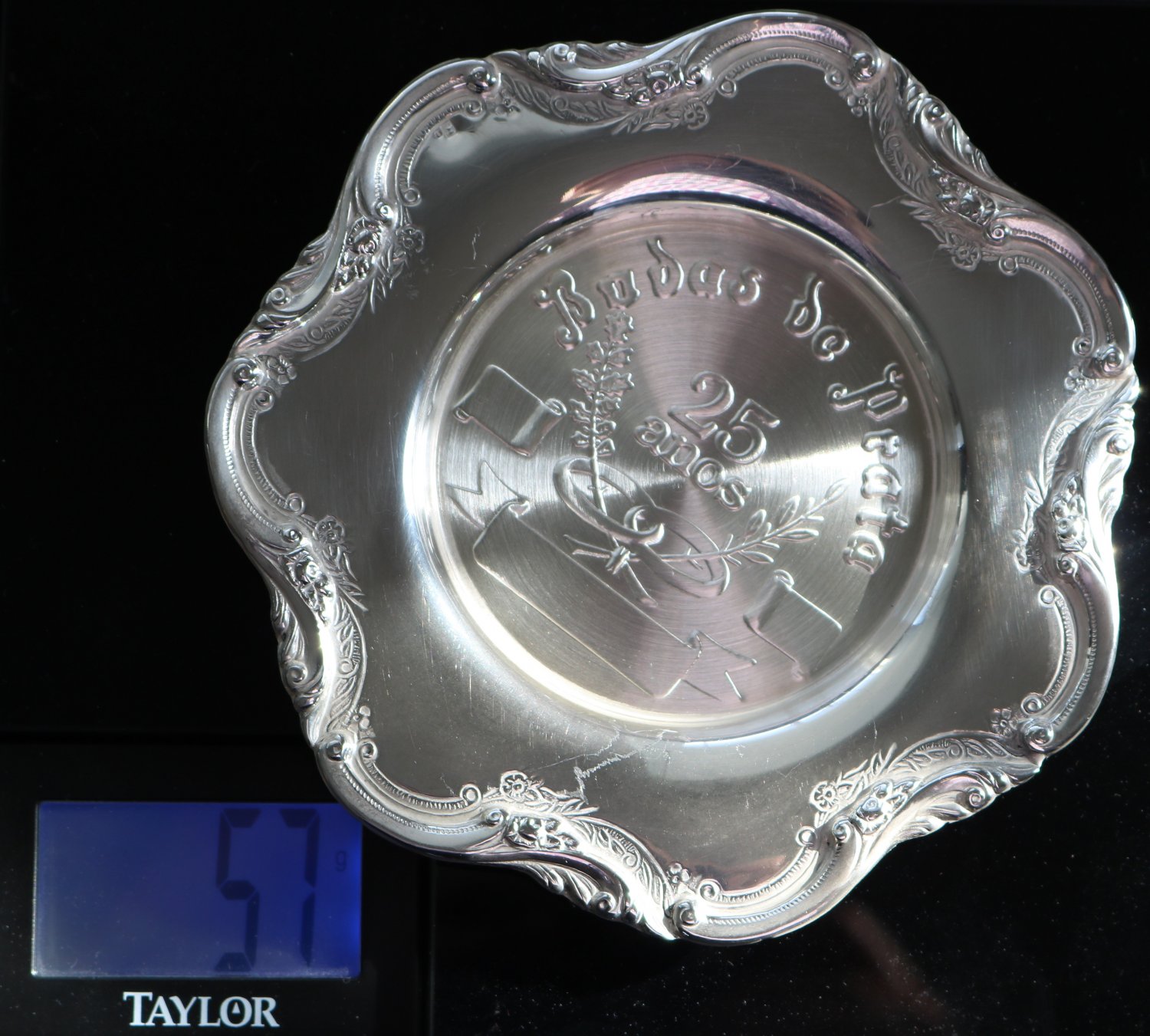 Vintage .835 Solid Silver Tray 57 gr Porto Hallmarks