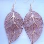 Earrings Leaf Handmade by casting bronze womans gift