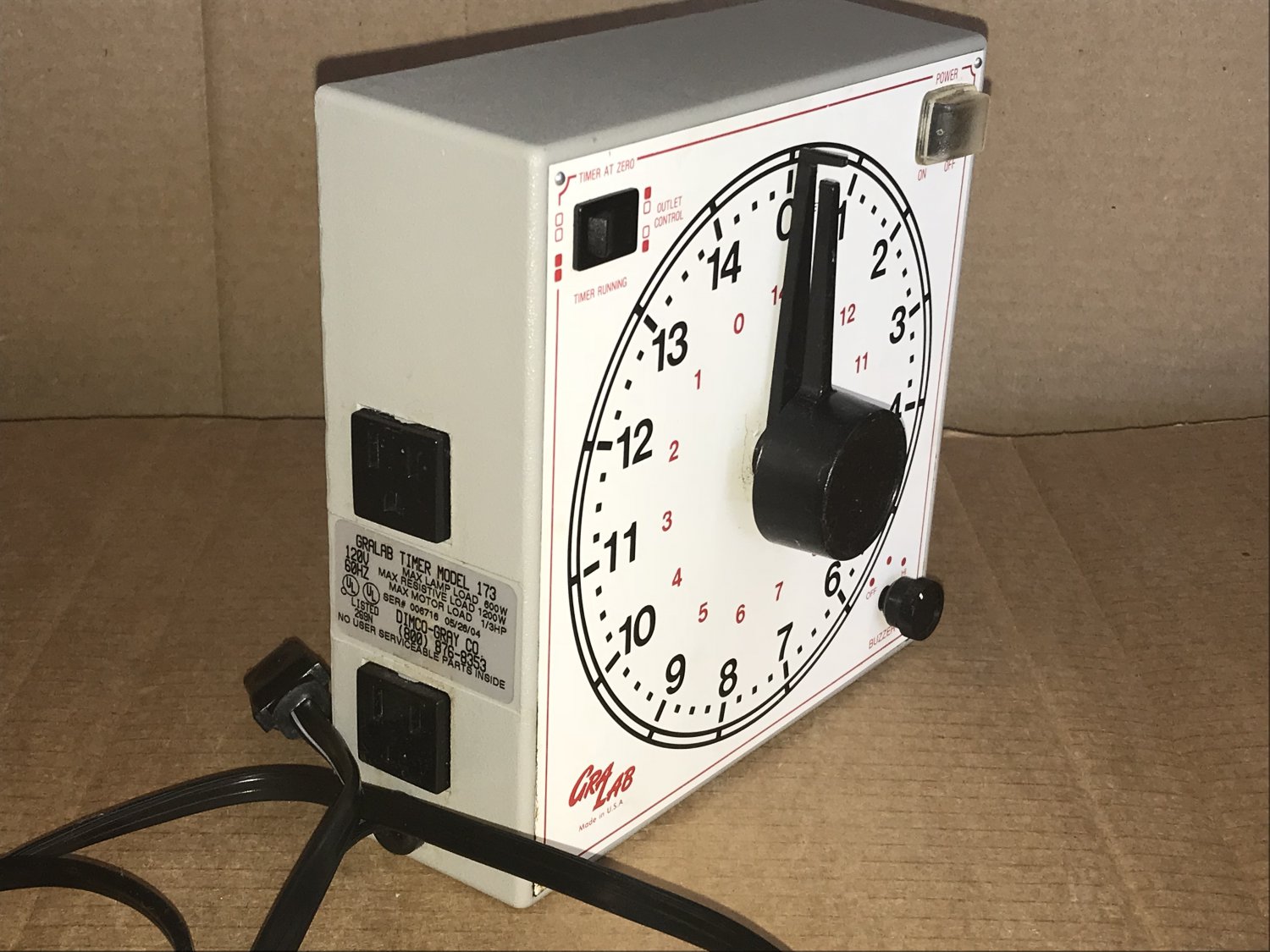 GraLab Model 173 15Hour Timer Laboratory / Industrial Timer