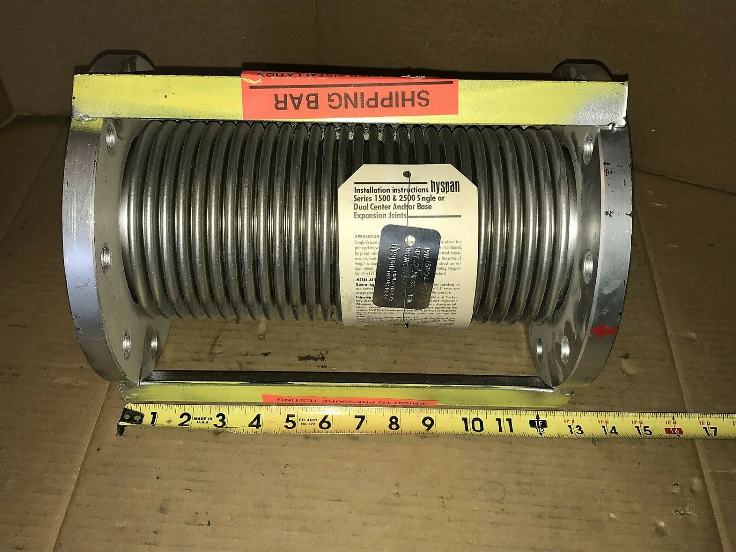 Hyspan 1500 Series 4" Bellows Expansion Joint 1507L1483SP