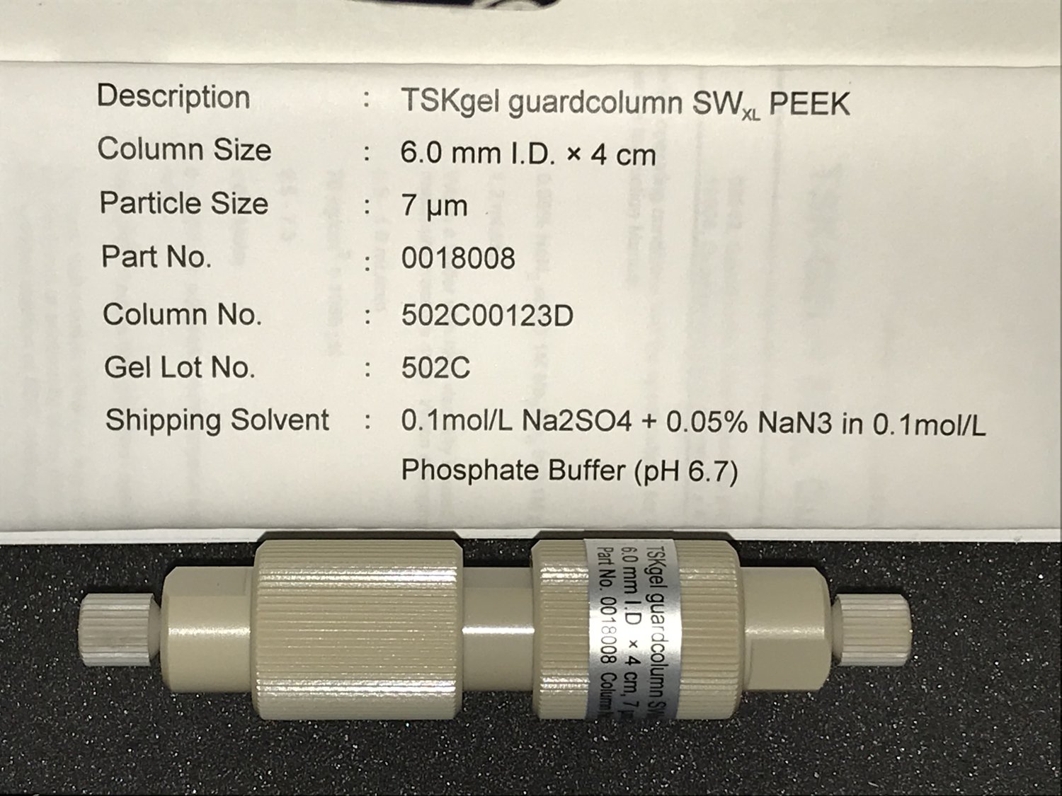 Tosoh Bioscience Column 18008 TSK-gel Guard SWxL 6mm ID x 4cm, 7um