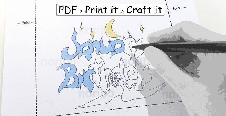 Card - January Birthday Mouse Peaks from Shoe - printable 8.5x11" PDF digital download coloring