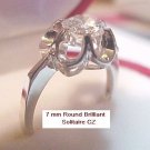 Avon Sterling Silver 7 mm CZ  Buttercup Ring Sz 6 NOS