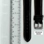 New 18mm Black Leather Watch Band W/ Silvertone Buckle W/Spring Bars