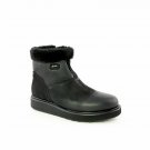 Women's Inner Wool Black Leather Comfort Boots