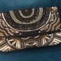 Black Golden Beaded Evening Clutch, Wedding Gift, Valentines Gift, Clutch Bag.