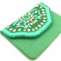 Green Clutch Bag, Clutch Handbag, Bohemian Bag, Clutch, Purse, Party Clutch, Handmade Bag
