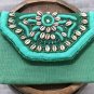 Green Clutch Bag, Clutch Handbag, Bohemian Bag, Clutch, Purse, Party Clutch, Handmade Bag