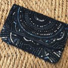 Black Beaded Evening Clutch, Wedding Gift, Valentines Gift, Clutch Bag, Party Bag/ Clutch