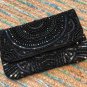 Black Beaded Evening Clutch, Wedding Gift, Valentines Gift, Clutch Bag, Party Bag/ Clutch