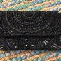 Black Beaded Evening Clutch, Wedding Gift, Valentines Gift, Clutch Bag, Party Bag/ Clutch