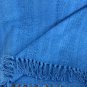 Cotton Decorative Blanket, Cozy Blue Throw Blanket, Striped Square