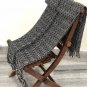 Cotton Decorative Blanket, Cozy Black Throw Blanket, Transitional Woven Tassel for Sofa, Couch