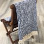 Cotton Decorative Blanket, Cozy Blue Throw Blanket, Diamond Throw and Tassel