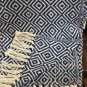 Cotton Decorative Blanket, Cozy Blue Throw Blanket, Diamond Throw and Tassel