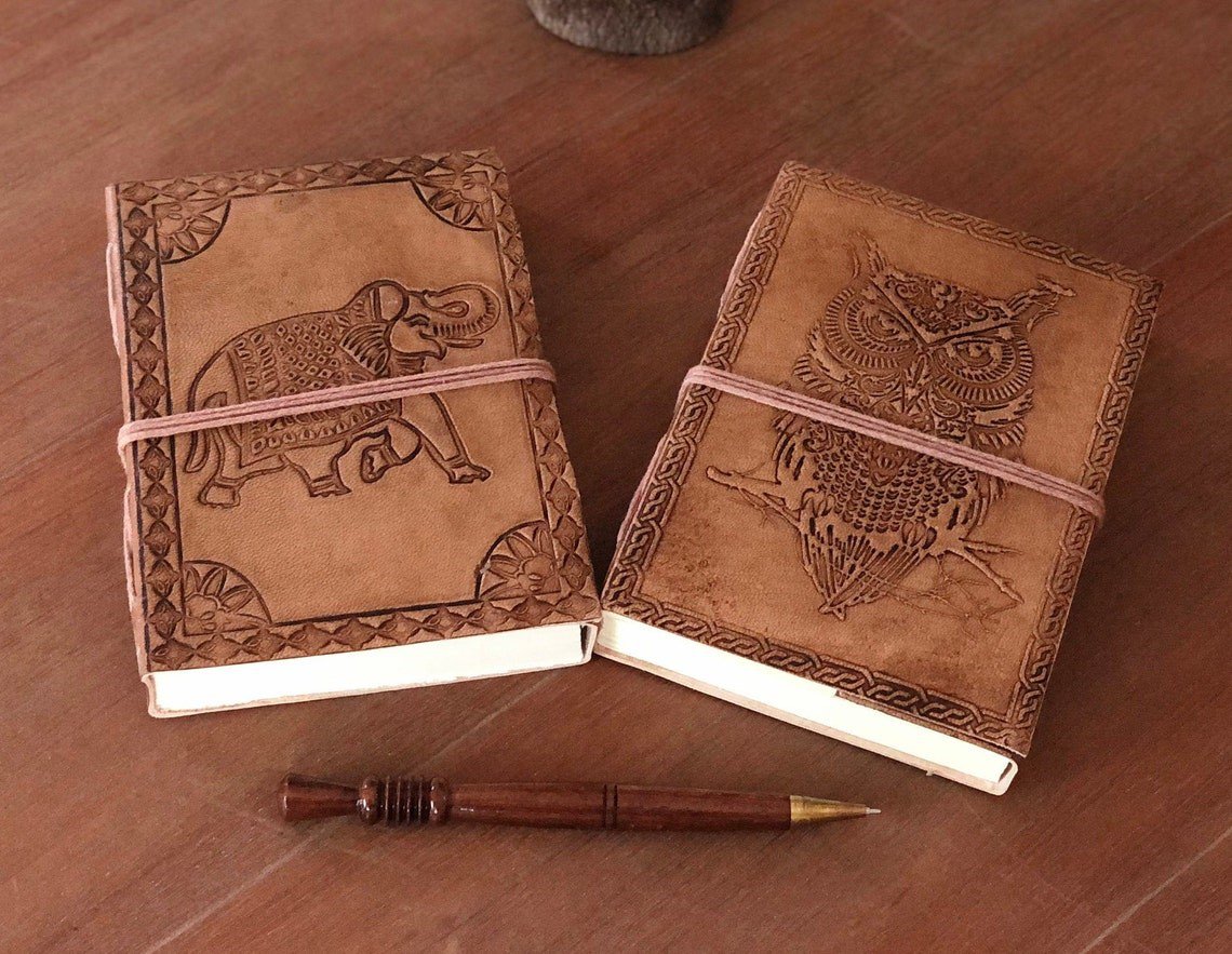 Handmade Paper Leather Journal, Notebook, Handmade Journal, Writing Journal.
