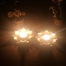 Set of 2, Lotus Blossom Tea light Candleholder, Iron Table Top Tea Light Holder/ scented Wax Votive.