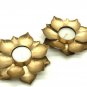 Set of 2, Lotus Blossom Tea light Candleholder, Iron Table Top Tea Light Holder/ scented Wax Votive.
