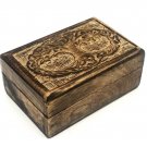 Handmade Hand Carved Wooden Box, Tree of Life Decorative Storage Box, Nesting Boxes