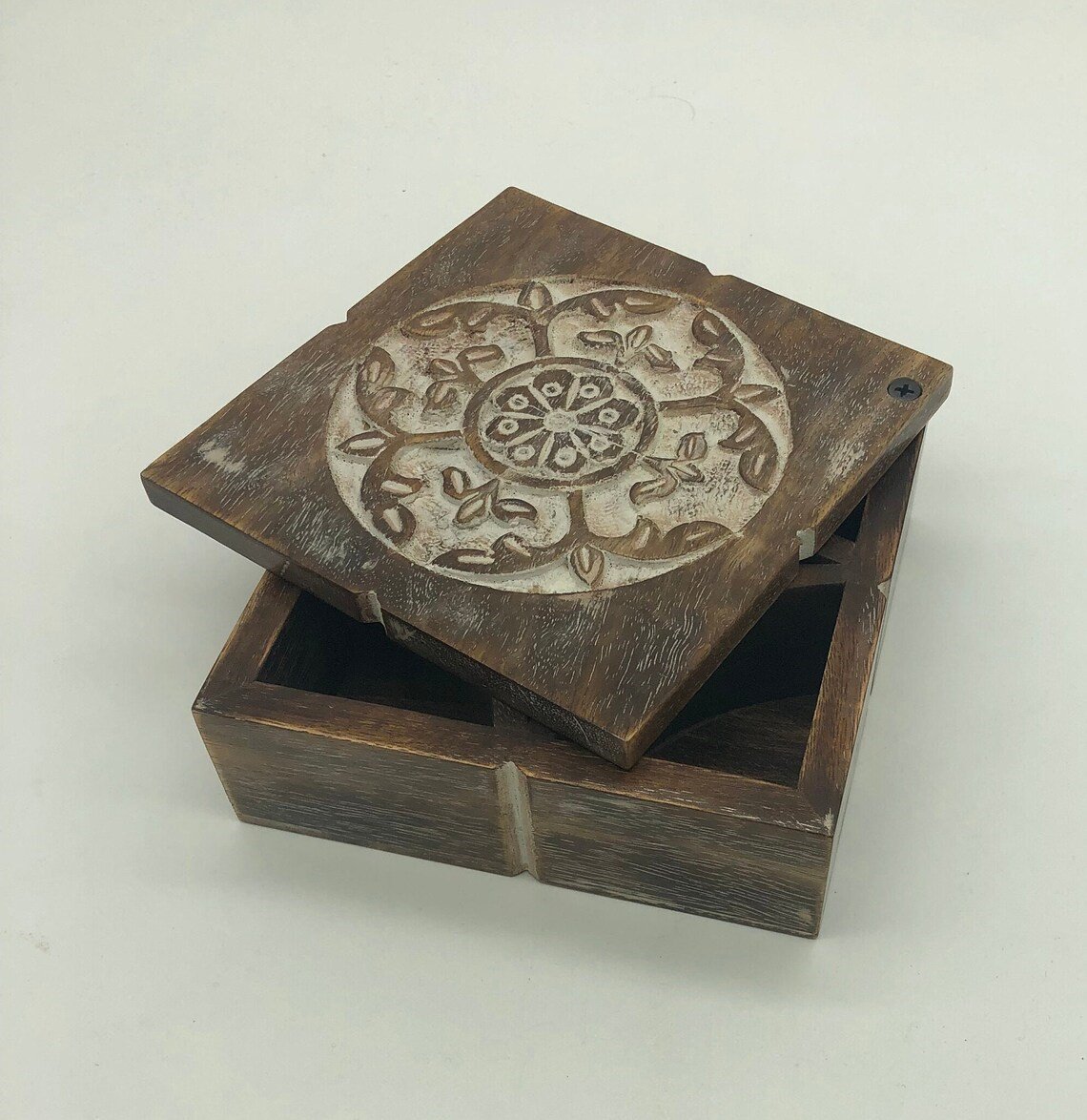 Wooden Box, Handmade wooden Storage Box, Hand Carved Gift Box, Wooden Jewelry Box