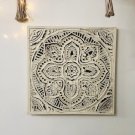 Mandala Wooden Floral Wall Hanging, 24" Floral Living Room Wall Hanging, Wooden Wall Art