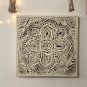 Mandala Wooden Floral Wall Hanging, 24" Floral Living Room Wall Hanging, Wooden Wall Art
