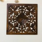 24" Hand Carved Floral Motif Wall Hanging, Wooden Panel, Home Decor Wall Panel, Floral Living Home.
