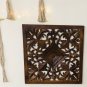 24" Hand Carved Floral Motif Wall Hanging, Wooden Panel, Home Decor Wall Panel, Floral Living Home.