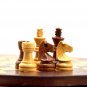 12" Wooden Handmade Non Magnetic Chess Set, Folding Travel Chess Board.