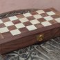 12" Wooden Handmade Non Magnetic Chess Set, Folding Travel Chess Board.