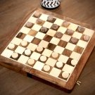 14" Wooden Draughts/ Checkers Set, Folding Travel Magnetic Checkers Board Game Set