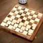 14" Wooden Draughts/ Checkers Set, Folding Travel Magnetic Checkers Board Game Set