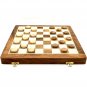 14" Wooden Draughts/ Checkers Set, Folding Travel Magnetic Checkers Board Game Set
