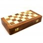 14" Wooden Draughts/ Checkers Set, Folding Travel Magnetic Checkers Board Game Set