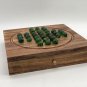 Wooden Handmade Solitaire Board Game Set with Glass Marbles, Marble Solitaire, 9.2"