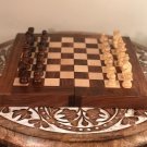 10" Wooden Handmade Chess Set, Wooden Chess Set,Travel chess Board game Set.