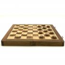 10" Wooden Draughts/ Checkers Set, Folding Travel Magnetic Checkers Board Game Set.