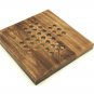 Wooden Handmade Solitaire Board Game Set with Glass Marbles, Marble Solitaire, 9.2"