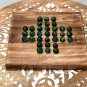 Wooden Handmade Solitaire Board Game Set with Glass Marbles, Marble Solitaire, 9.2"