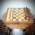 14" Wooden Handmade Magnetic Chess Set, Folding Travel chess board game Set.
