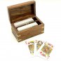 Wooden Box with Playing Paper Cards, Handmade Wooden Card Box, Storage Box.
