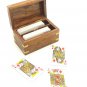 Wooden Box with Playing Paper Cards, Handmade Wooden Card Box, Storage Box.