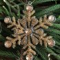Golden Christmas Large Snowflake Hangings, Set of 4, Christmas Decorative, Tree Ornaments.