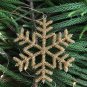 Golden Christmas Large Snowflake Hangings, Set of 4, Christmas Decorative, Tree Ornaments.