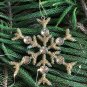 Golden Christmas Large Snowflake Hangings, Set of 4, Christmas Decorative, Tree Ornaments.