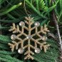 Golden Christmas Large Snowflake Hangings, Set of 4, Christmas Decorative, Tree Ornaments.