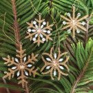 Golden Christmas Medium Snowflake Hangings, Set of 4, Christmas Decorative, Tree Ornaments.