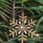 Golden Christmas Medium Snowflake Hangings, Set of 4, Christmas Decorative, Tree Ornaments.